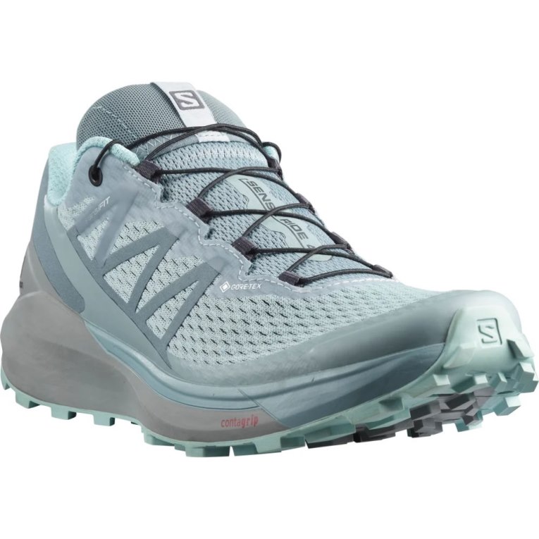 Light Blue Salomon Sense Ride 4 GTX Invisible Fit Women's Trail Running Shoes | IE MQ4756